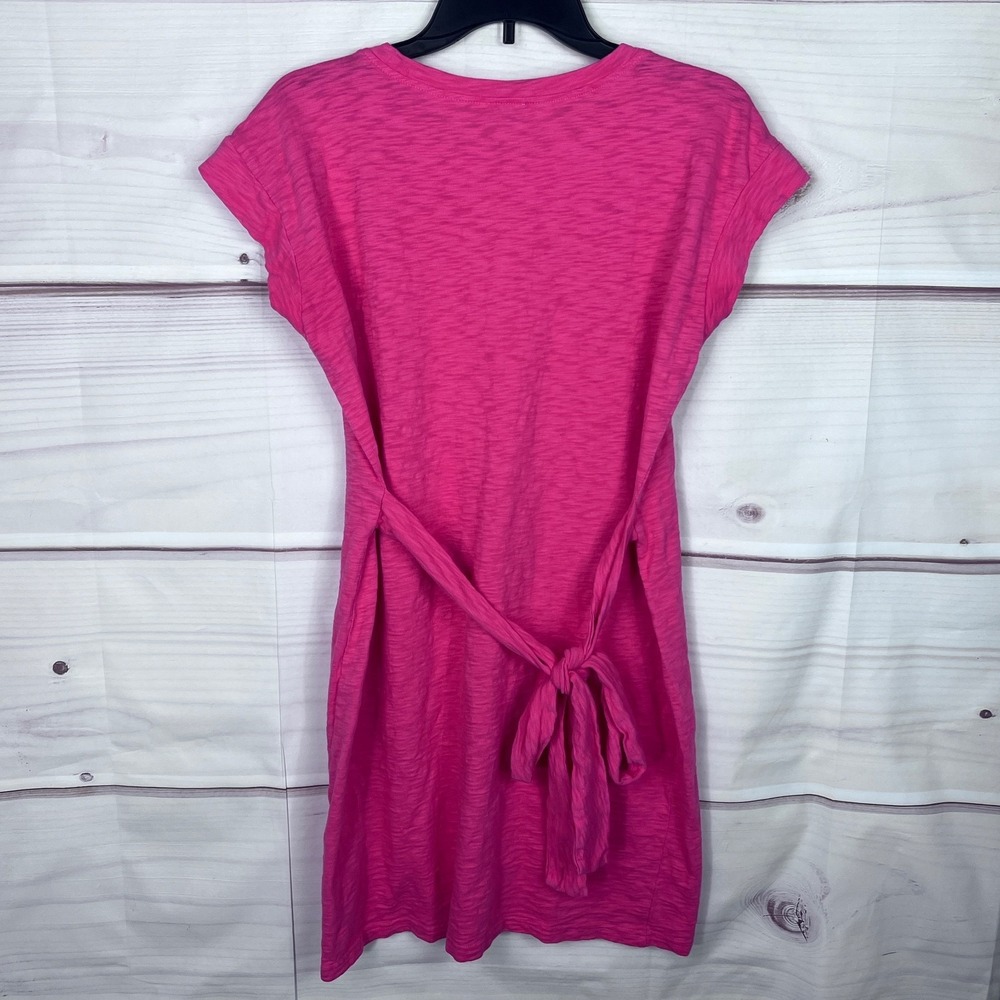 J Crew Dress Womens M Pink Short Sleeve T-Shirt Tie Waist Cotton Knit Pullover - Picture 7 of 7